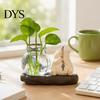 Modern Desktop Plant Holder Leisure Fishing Frog/Cat/Panda/Bear Statue Ornaments, Clear Mini Vases Miniature Cute Animal Ornaments Figurines