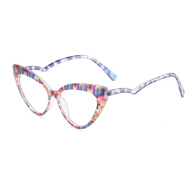 Chic Cat Eye Reading Glasses Women Anti Blue Light Luxury Computer Presbyopia Eyewear Colorful Patchwork Frame