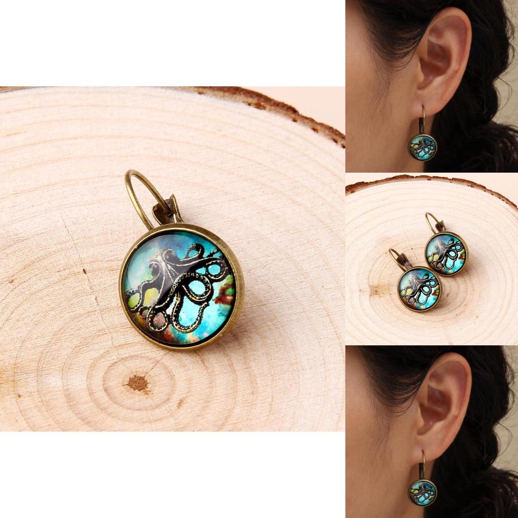 Ocean Animal Resin Earrings With Gold Plating For Women Birthdays And Holidays