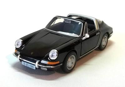Burago Mini Car Porsche 911 Targa Convertible TARGA SPIDER 1967 1/32 (Black) [Item]