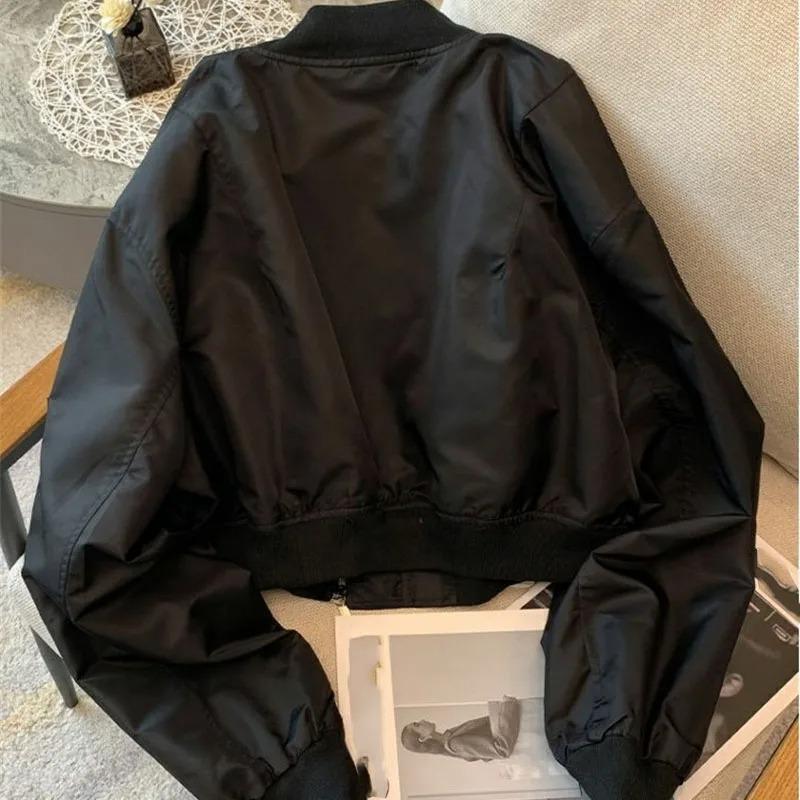 Ladies Fashion Bat Sleeves Coat Spring Autumn Zipper Short Jacket Retro Women Solid Color Outwear