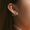 MODIAN 925 Silver Elegant Violet Rose Cut Cubic Zirconia Wedding Engagement Earrings For Women Fine Jewelry