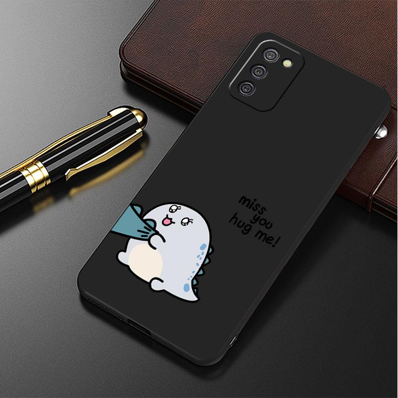 Roztomilý pouzdro s malým dinosaurem pro Samsung Galaxy A52 A12 A32 A51 A21s A71 A13 A53 A22 A31 A72 A03 A02s A41 Černý kryt na telefon