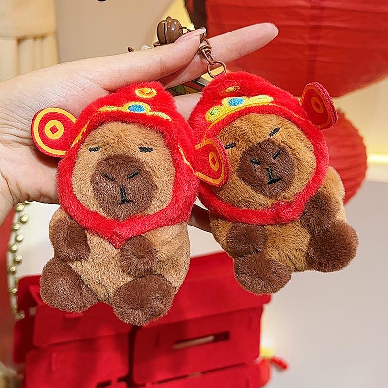Joyful Lion Dance God Of Wealth Capybara Plush Pendant With Hanging For Year New