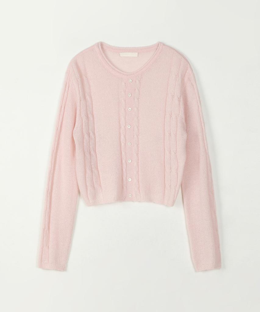 AHWE Mohair Cable Pullover_L Pink