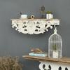 Vintage Carved Solid Wood Wall Shelf, Rustic Distressed Floating Display Rack for Homestay Living Room Decor - Handmade
