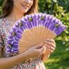 Holzfaltfächer Handgemachter Handfächer Kostümaccessoire Antiker Blumenfächer Für Frauen