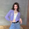 Women's Spring/summer Short Heavy-duty Embroidered Bowknot Thin Sun Protection Long-sleeve Knit Cardigan Top