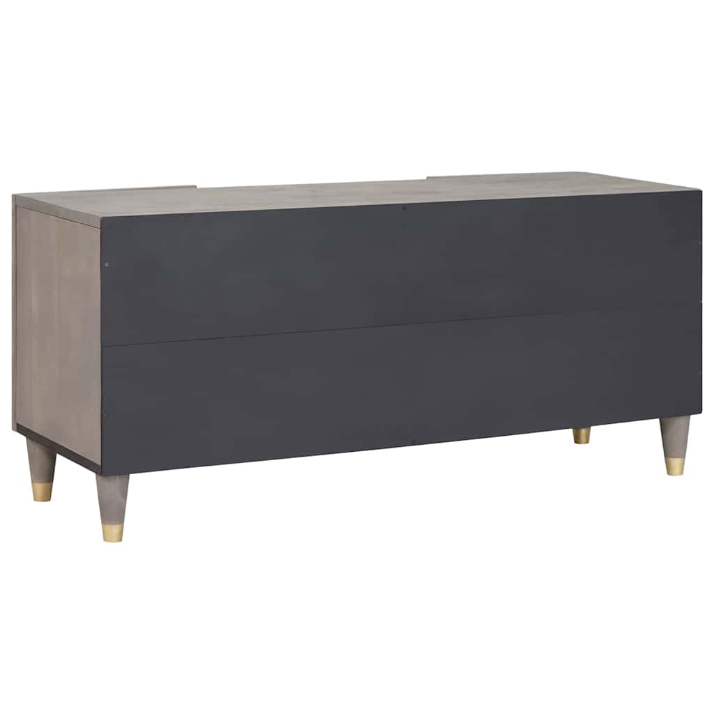 TV Cabinet with Shelf Gray 105 X 33 X 46 Cm Solid Mango Wood