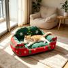 Washable Cat Sleeping Mat Soft Plush Warm Cat House Christmas Pet Sofa Bed  Festival