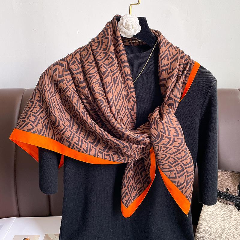 New European and American Twill Large Scarf Scarf Scarf Scarf Vacation Scarf for Women Beach Towel Multifunctional Sun Protection for Women
