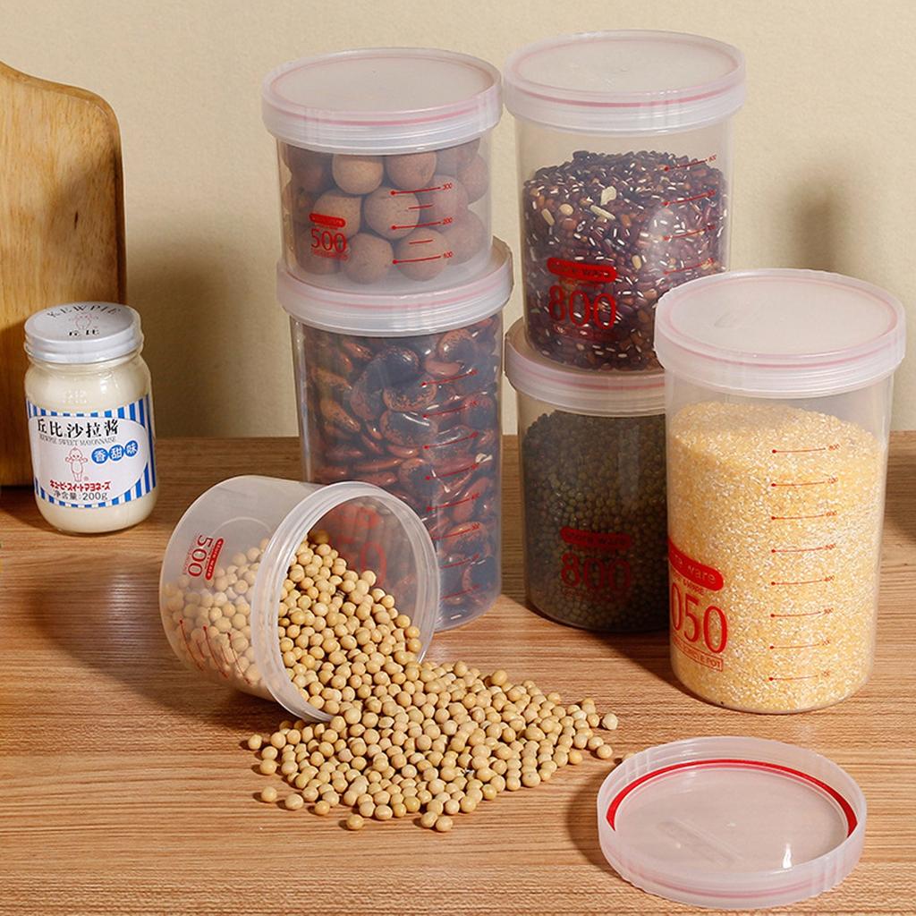 Food Storage Box Round Sealed Plastic Milk Powder Storage Tank With Scale