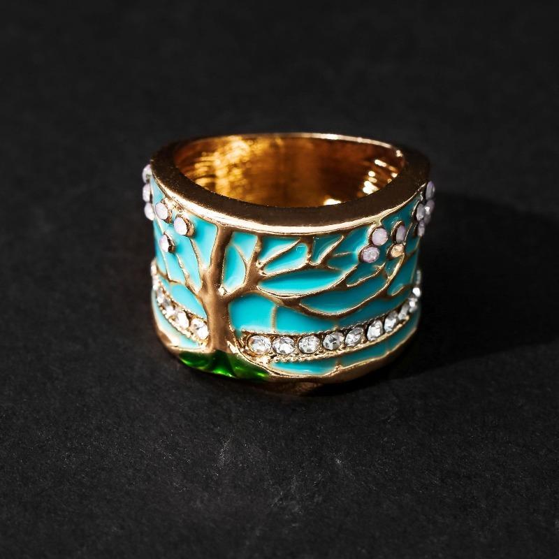 Creative Epoxy Tree Flower Accessories Vintage Rings Popular Women'S Hand Accessories
