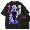Cyberpunk Cotton T-shirt Men Women Washed Hip Hop Heavyweigh Streetwear Oversized Hip Hop Y2k Harajuku Short Sleeve Female Male Clothing