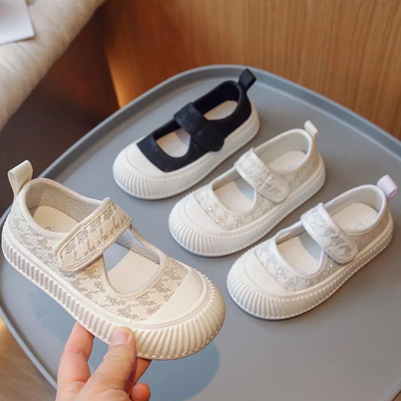 Children Shoes Spring Designer Soft Soled Mary Jane Canvas Shoes Summer Breathable Girl Casual Anti Slip Sneakers Zapatos Niña