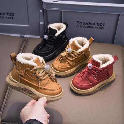 Stivaletti alla caviglia imbottiti invernali per bambini 2025, taglie 21-30, scarpe calde in cotone unisex