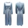 Dámské pevné studené štíhlé dlouhé společenské šaty maxi společenské šaty East Dubai Abaya šaty Kaftan Saténové muslimské šaty Abaya Islámské oblečení