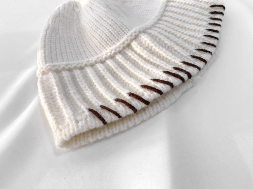 Women's Daily Cross-stitch Knit Bucket Hat Basic Hat