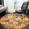 1pc Dogs Pattern Office Round Area Rug, Indoor Mat Suitable For Office, Under Office Chairs Bedroom Living Room Home Decor, Room Deco