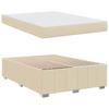 Cream Upholstered Bed Frame with Mattress 140 x 200 cm Fabric
