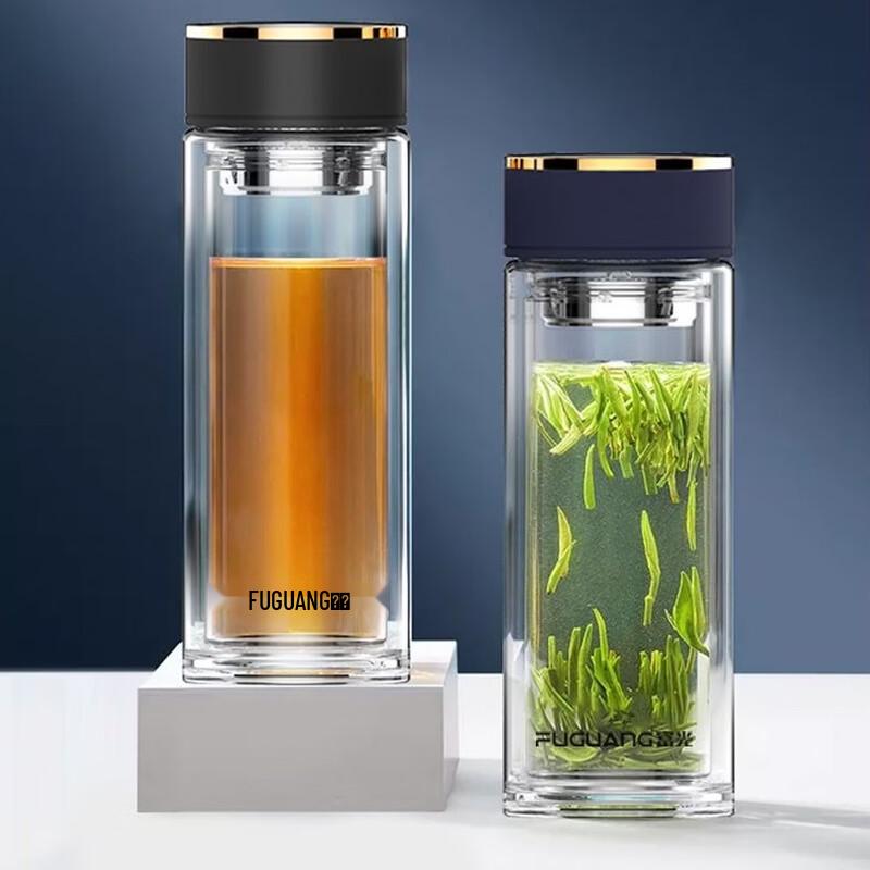 Fuguang Double-Layer Borosilicate Glass Water Bottle