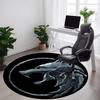 1PC Wolf Head Office Round Rug, Non-slip, Soft and Durable Office Rug for Interior Decoration, Perfect for Office, Beautiful Decoration