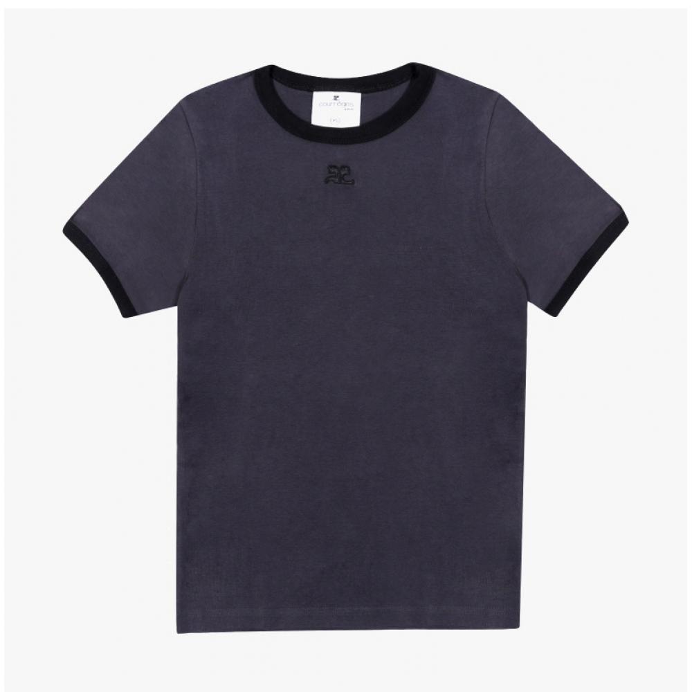 Courage 125jtS017 JS0203 B155 Logo ContraSt Women S Short Sleeve Tee