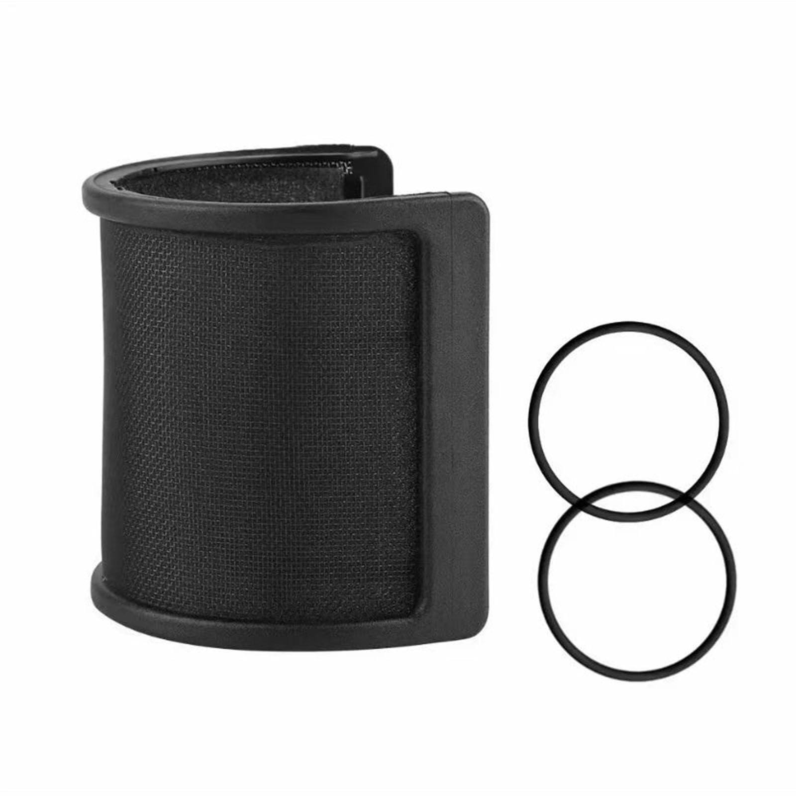 

Frenflu Black Sponge Microphone Guard, U-Shaped Microphone Cover with Reflection Filter, Noise Reduction, Elastic Rubber, Easy Installation and