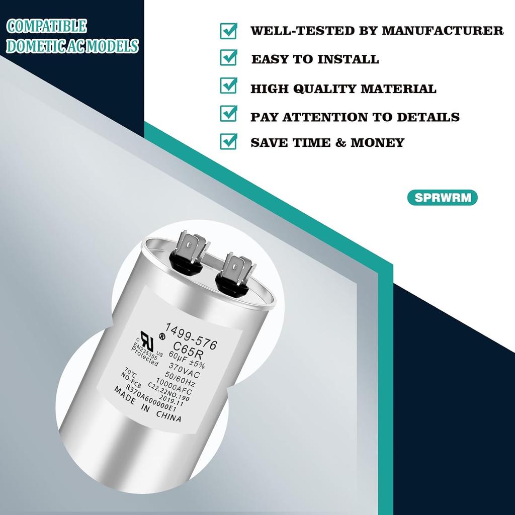 14995761 1499-5761 Capacitor 60+5UF Tolerance 5% 370VAC Helps Motor Start Stably Explosion-Proof