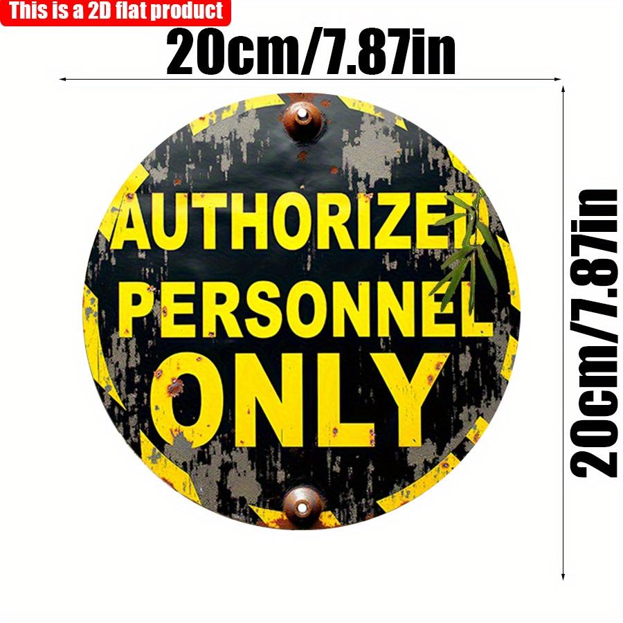 

2D плоский 20*20 см 1 шт. только для уполномоченного персонала, круглая деревянная корпоративная подвесная табличка, в богемном стиле с желтым текстом, предупреждающее украшение, подходит для офиса 20*20cm