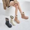 Medium tube rain shoes women wear fashion water shoes soft sole non-slip rubber shoes waterproof camping rain boots