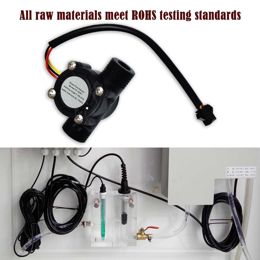 

Датчик потоку води YF-S201 1/2 дюйма Датчик потоку на ефекті Холла DC 5-18В Холловий датчик потоку рідини Датчик контролю води Рідкий витратомір China Mainland