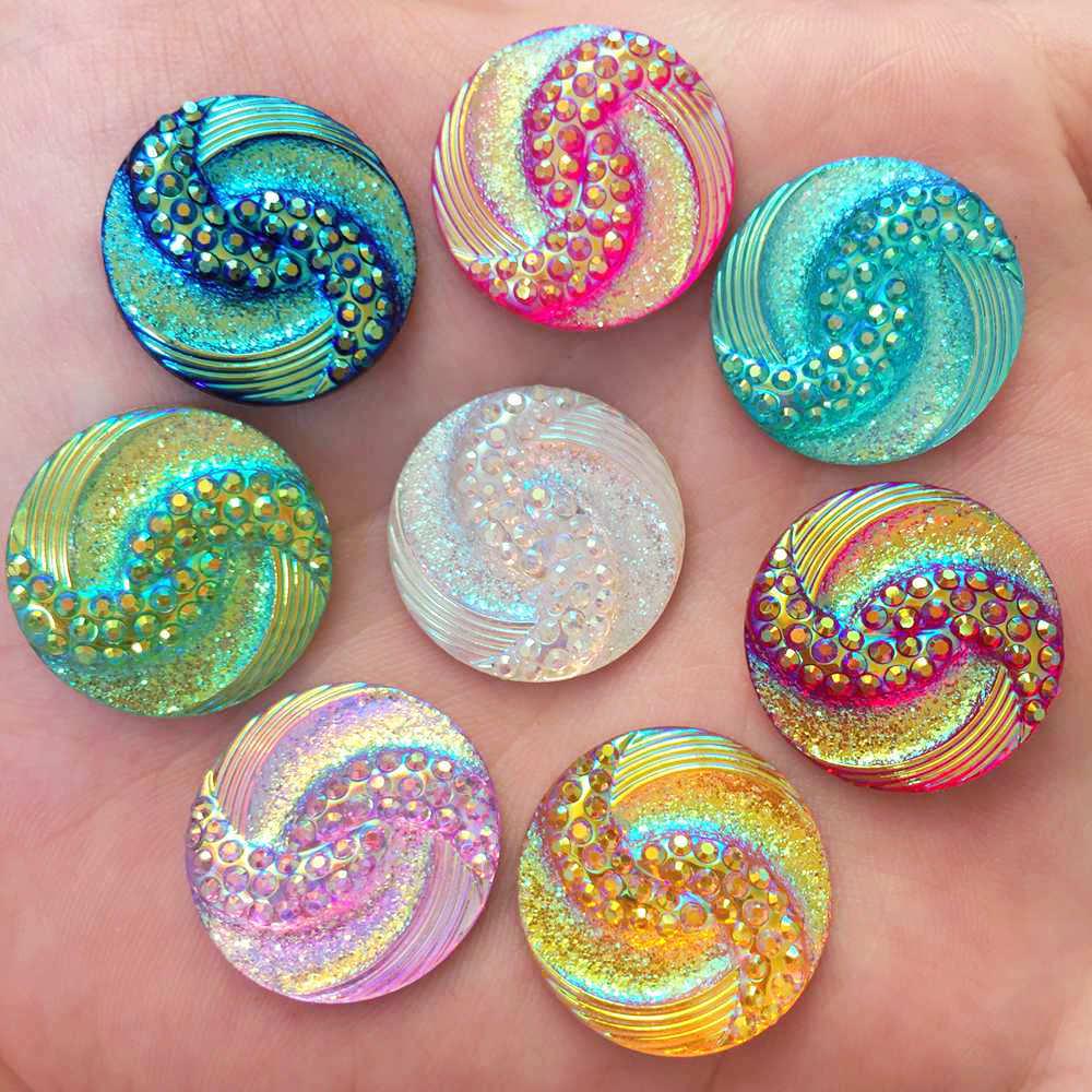 

20шт 20 мм AB смола круглый плоский горный хрусталь