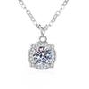 Moissanite Pendant Necklace Minimalist Square Clavicle Chain Women Fashion Jewelry