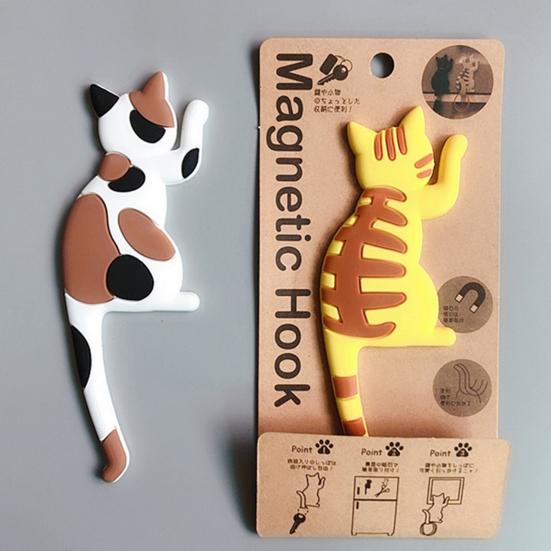Creative Fridge Hook Cartoon Animal Shape Cat Tail Refrigerator Magnet Sticker for Home