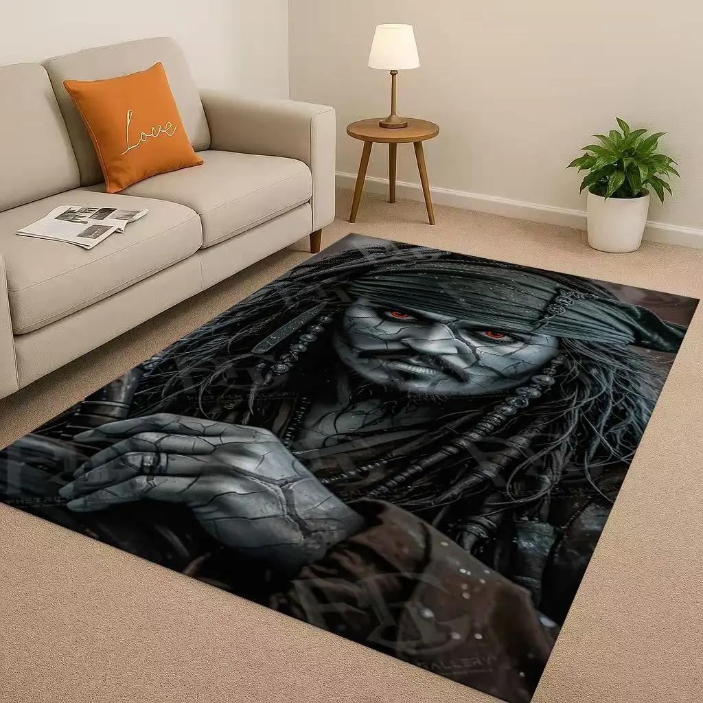 3D Pirates of The Caribbean Jack Johnny Depp Christmas Living Room Non-Slip Area Rug Carpet for Bedroom Sofa,Home Doormat