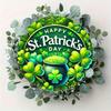 St. Patrick's Day Shamrock Iron Tin Sign Wall Art Round Metal Decor Home Bar Cafe