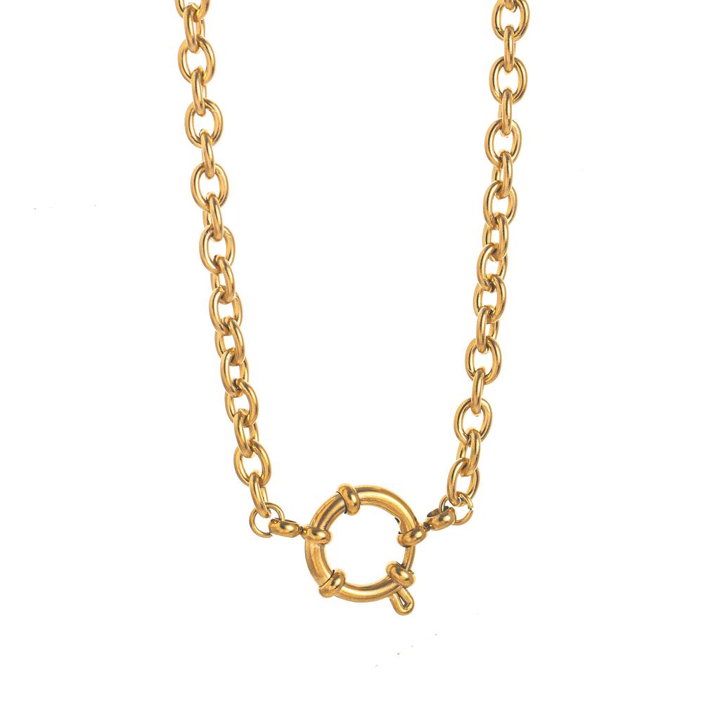 Stainless Steel Fashion Daily Life Pendant Accessories Diy Live Mouth Chain Furnace Vacuum Plating 18K Gold Color Retention