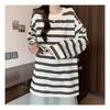 Navava NT1960 Casual STripe Loose FiT Long Sleeve T shirT