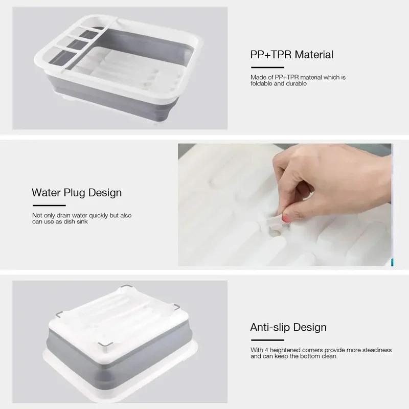 Ociekacz do naczyń stojak do przechowywania uchwyt na przybory składany składany talerz ociekacz organizator przyczepa kempingowa Camper akcesoria kempingowe