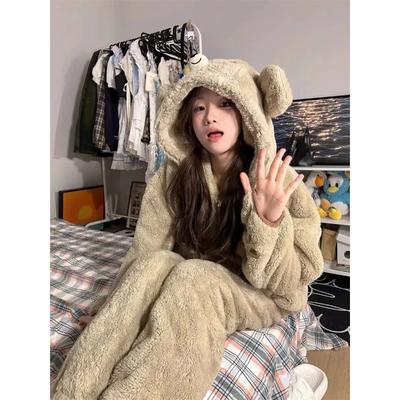 Ladies Pyjama Women Winter Pajama Set Fleece Pajamas Sleepwear Thick Warm Velvet Female Homewear Suit Cute Sweet Pijama