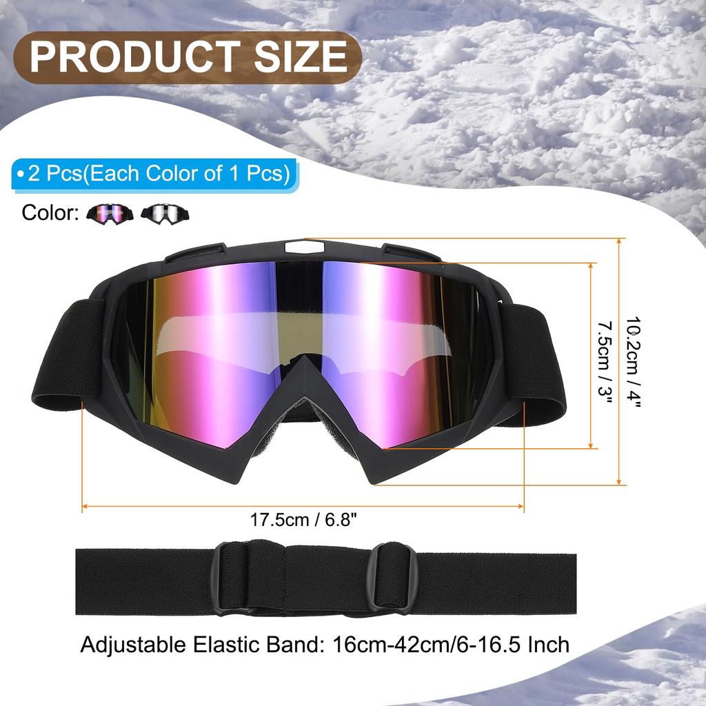 PATIKIL Dirt Bike ATV Ski Racing Helmet Goggles with Wind Protection for and Black with Lenses 2-Piece Goggles, Goggles, Goggles, Mountaineering,