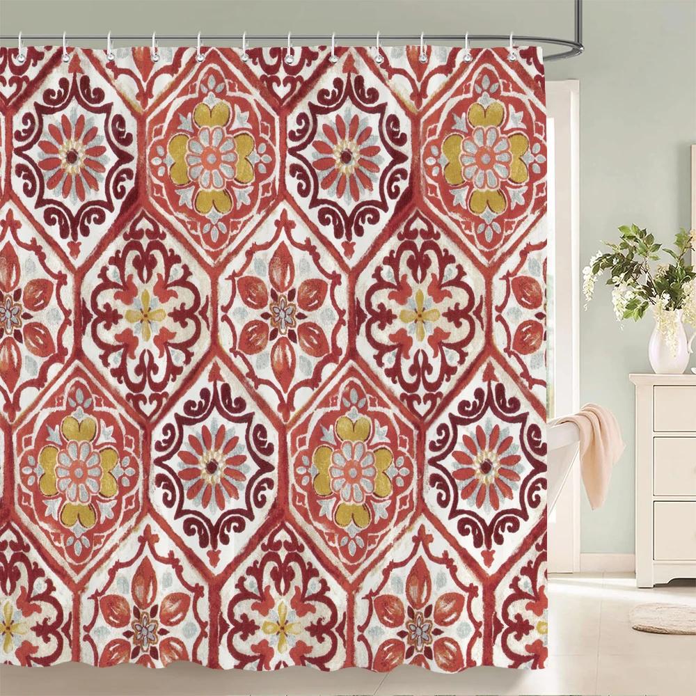 Colorful Bohemian Shower Curtain Boho Polyester Fabric Bath Curtain for Bathroom Curtain Decor Shower Curtains Cortina Ducha