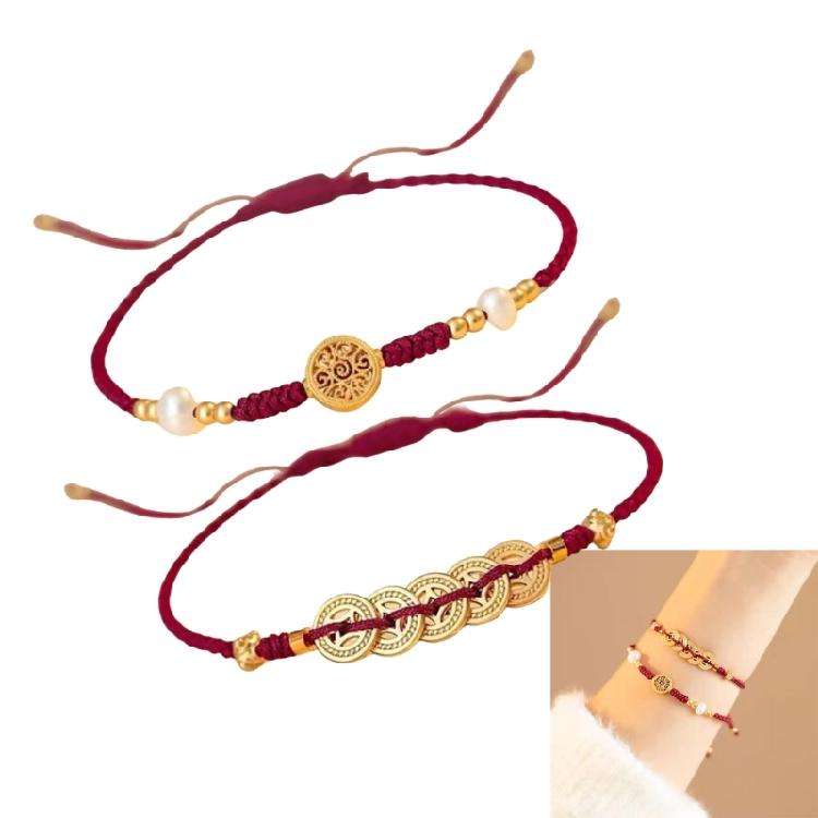 Symbolisches rotes Seil Armband Rotes Band Glücksarmbänder Einzigartiges Armband Geeignet für Vermögensaufbau und Segen