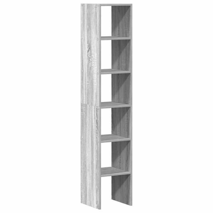 VidaXL Bookcases 2 Pcs Stackable Sonoma Grey Engineered Wood, Shelf, Bookshelf, Book Stand, Cabinet of 858814
