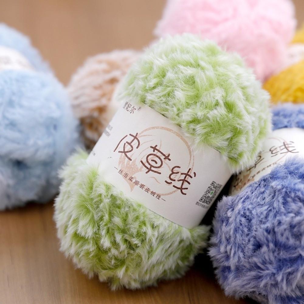 Long Plush Faux Fur Yarn Thickness Knitting Yarn Thread New Fluffy Mink Yarn  DIY Crocheting Hat