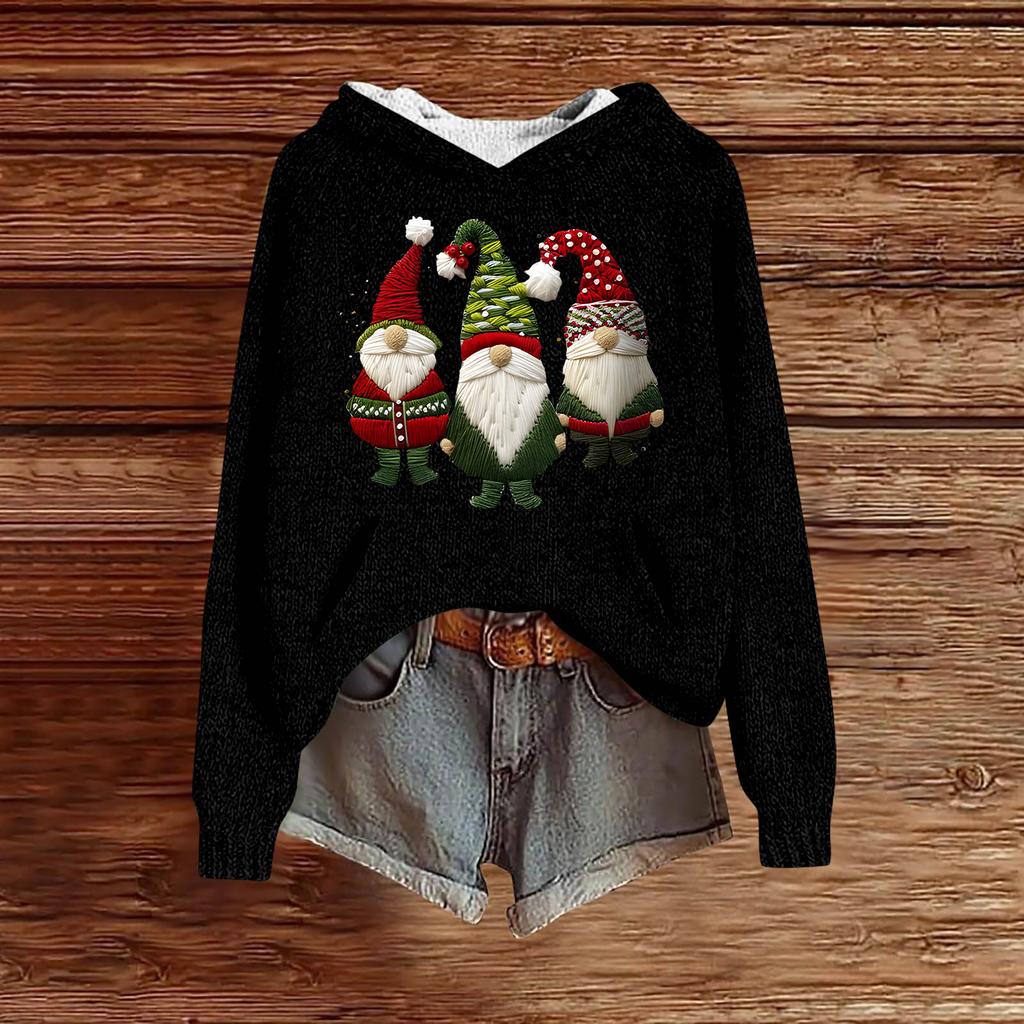 Sweatshirts For Women Knit Sweater Cute Shirt Fall Pullover Hooded Sweatshirt