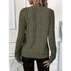 Women Solid Color Ribbed Knit Zipper Long Sleeve Loose Pullover Sweatshirt