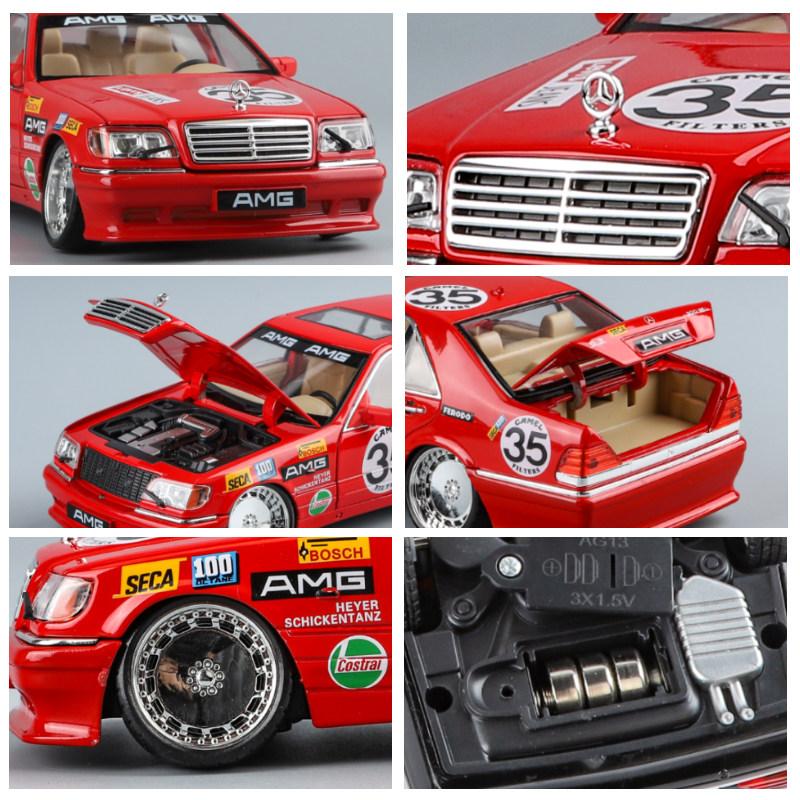 1:24 Mercedes Benz S W140 320SEL Modified Version Alloy Racing Car Diecast Model Simulation Collection Decorative Gifts For Boys