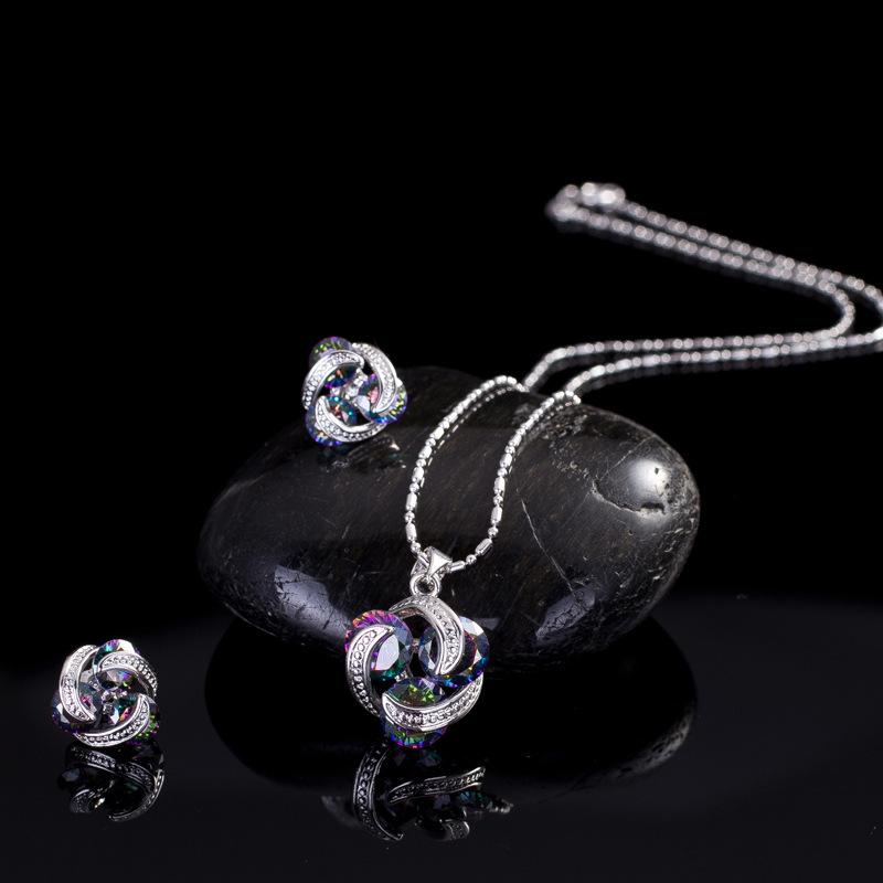 

High-End Bridal Jewelry Set Graceful Bridal Accessories White Collar Necklace Earrings разноцветный